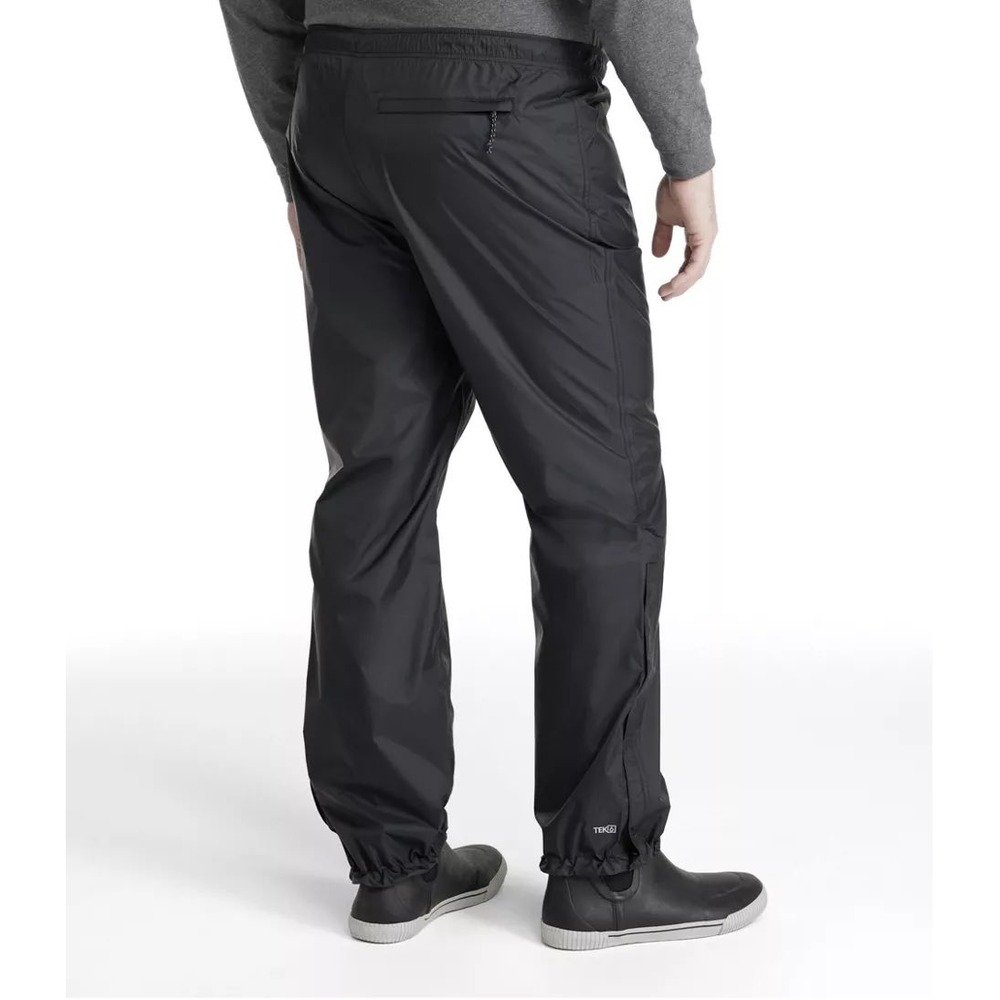 LL Bean Mens Medium Black Trail Model Rain Pants Waterproof Ripstop Outdoor EUC